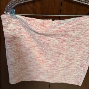 LOFT Pink and White Textured Skirt